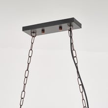 Allen Rectangle Pine Wood 8 Light Pendant